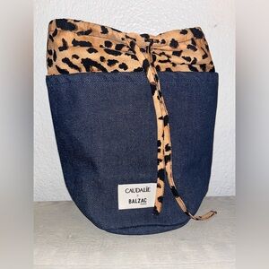 Caudalie Blue and Leopard Print Women's Bag